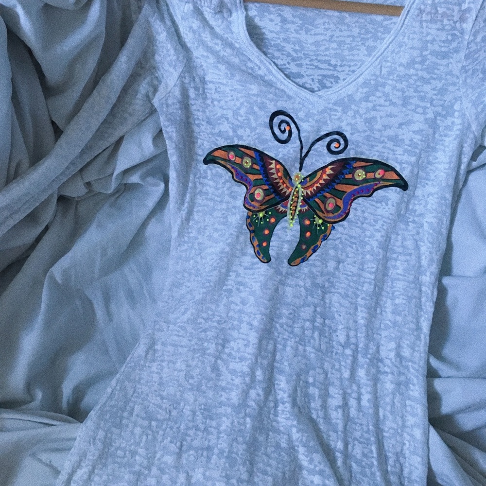 beautiful sheer butterfly 🦋 shirt!
